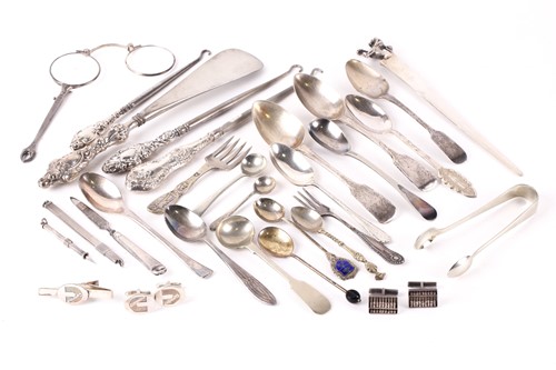 Lot 563 - A small collection of mixed silver flatware...