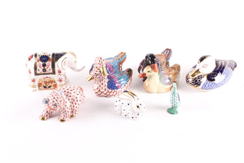 Lot 346 - A group of four small Herend porcelain animals,...