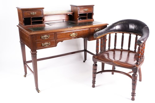 Lot 230 - An Edwardian mahogany Bonheur du Jour with...