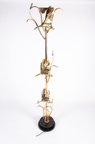 Lot 250 - A 1970s "Hollywood Regency" gilt metal...