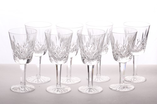 Lot 357 - A set of eight Waterford crystal wine glasses,...