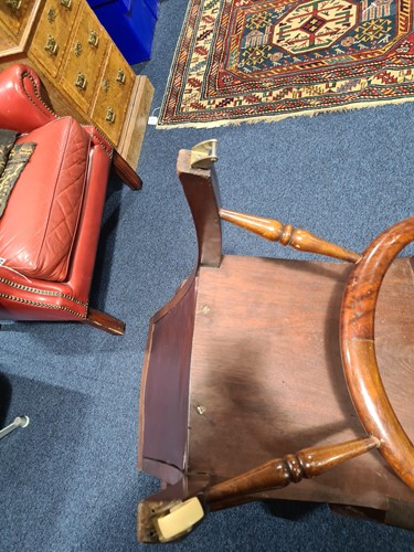 Lot 215 - A late Victorian mahogany desk chair with...