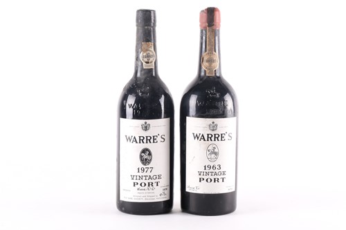 Lot 277 - Warre's Vintage Port, two bottles: 1963 and 1977.