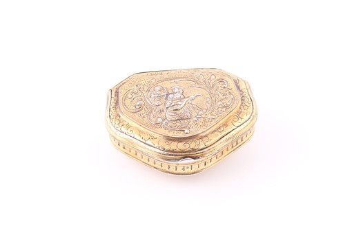 Lot 820 - A George II silver-gilt cashew box, London...