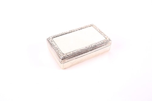 Lot 809 - A large Victorian silver rectangular snuff box,...