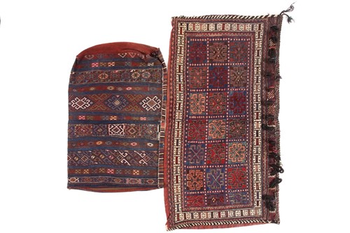 Lot 193 - A 20th century tribal bedding bag and one...