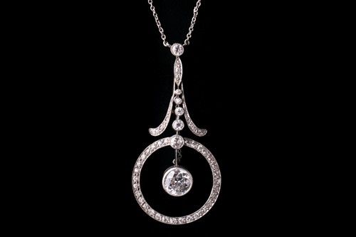 Lot 556 - A Belle Epoque diamond pendant necklace...