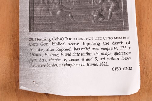 Lot 197 - John Henning (1771-1851), after Raphael, 'Thou...
