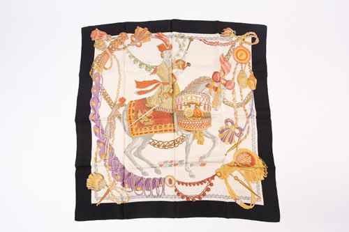 Lot 315 - Hermes. A silk scarf. Le Timbalier, designed...