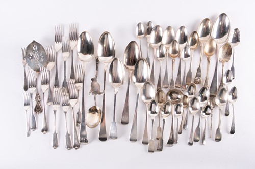 Lot 840 - A large quantity of mixed silver flatware,...