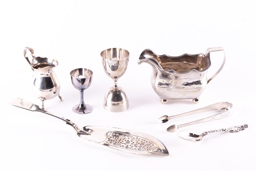 Lot 823 - A group of Georgian and later silver items,...