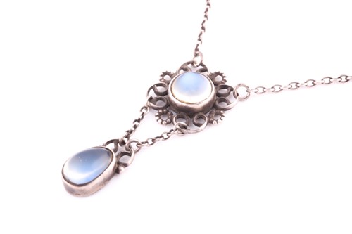 Lot 378 - A moonstone Arts and crafts pendant necklace...
