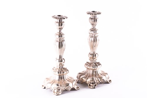 Lot 800 - A pair of 19th-century hollow silver table...