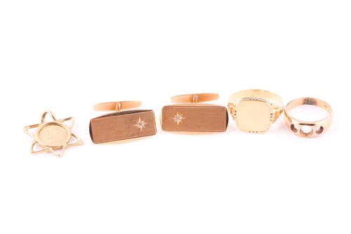 Lot 547 - A pair of Swedish gold cufflinks, with 18k...