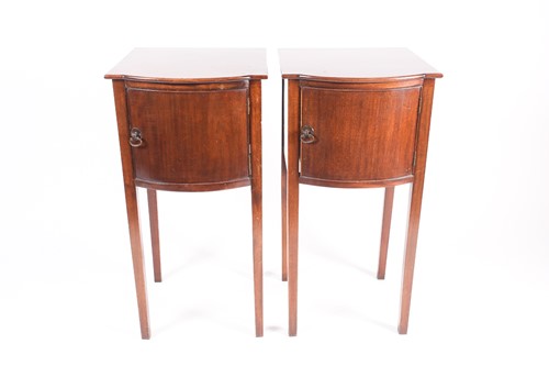 Lot 108 - A pair of George III style mahogany bowfront...