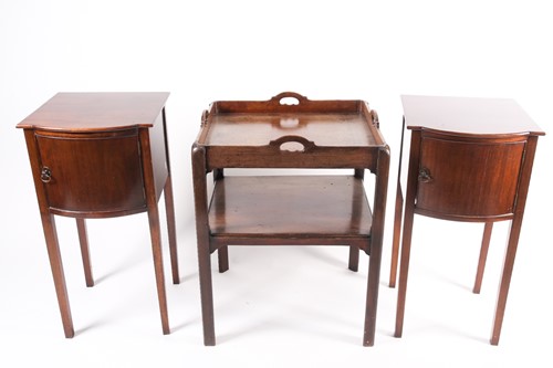 Lot 108 - A pair of George III style mahogany bowfront...