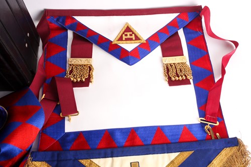 Lot 229 - A collection of Masonic regalia including a...