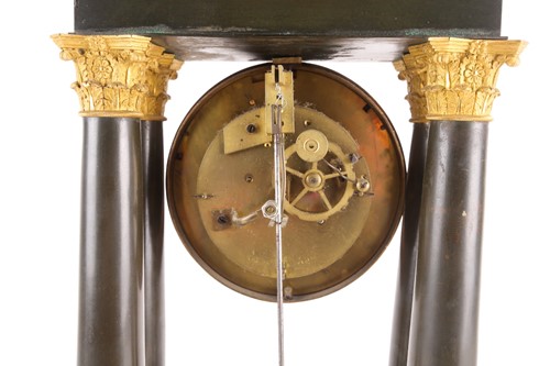 Lot 216 - A French Charles X portico clock, late 19th...