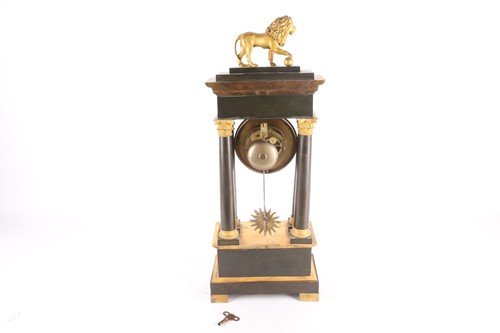 Lot 216 - A French Charles X portico clock, late 19th...