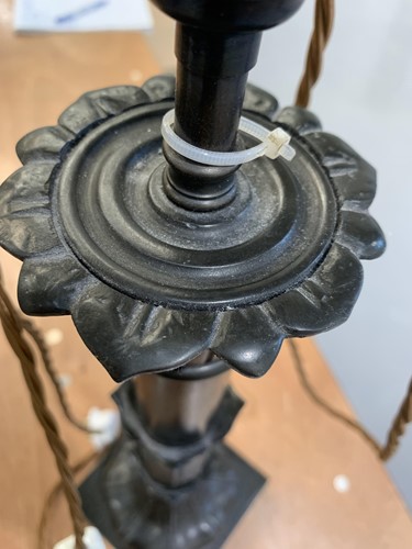 Lot 117 - A pair of oxidised metal (possibly bronze)...