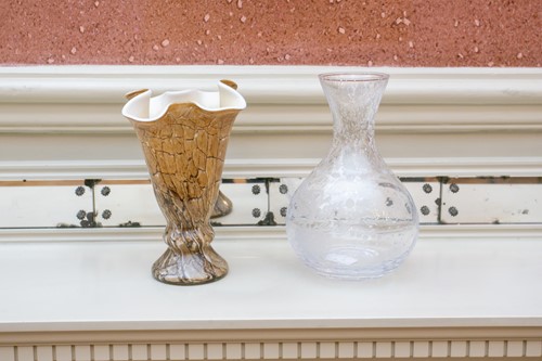 Lot 128 - A contemporary hand blown and etched vase of...