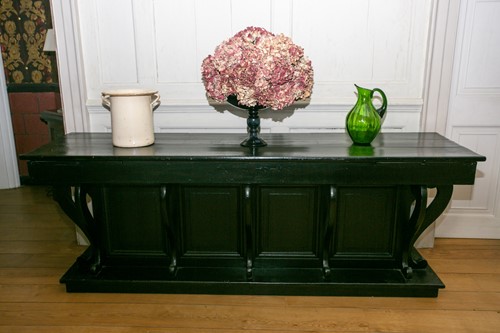 Lot 43 - An early 20th century ebonised sideboard with...