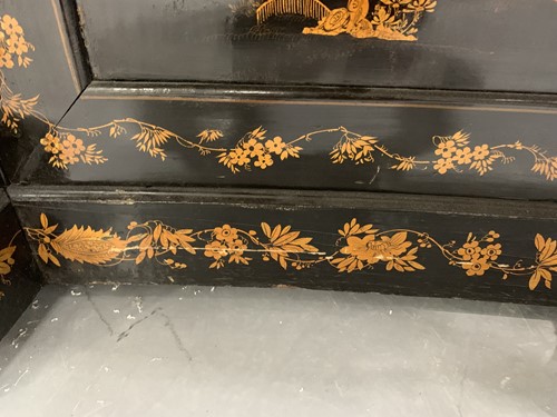 Lot 46 - A late 19th century French black chinoiserie...