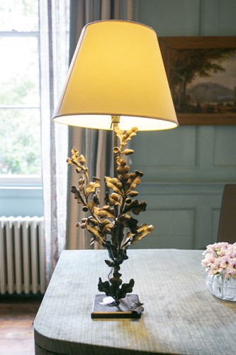 Lot 94 - A contemporary oxidised steel table lamp with...