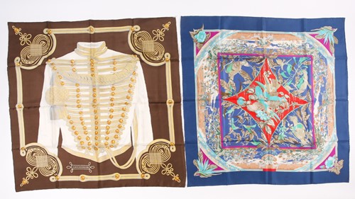Lot 316 - Hermes. A Brandebourg silk scarf; designed by...