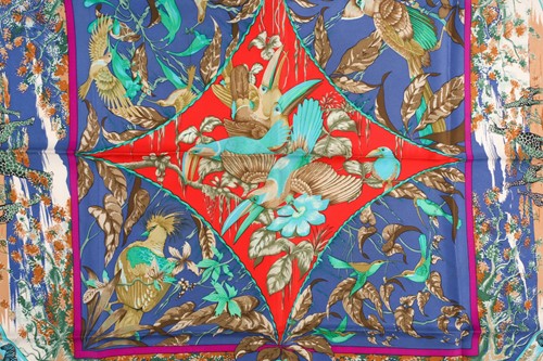 Lot 316 - Hermes. A Brandebourg silk scarf; designed by...