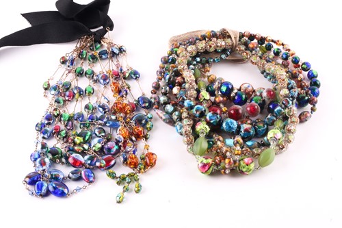 Lot 426 - A collection of Victorian foil beads...