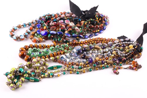 Lot 380 - A collection of Victorian foil beads...