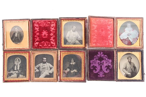 Lot 231 - A collection of six Victorian leather-cased...