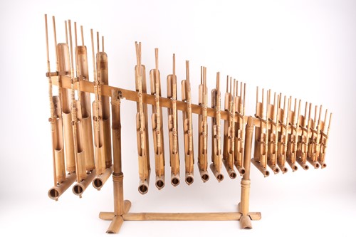 Lot 177 - An Indonesian bamboo 18 note Angklung, two...