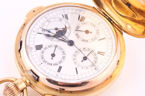 Lot 740 - An 18ct gold cased minute repeater chronograph...