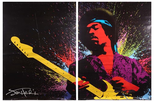 Lot 222 - Jimi Hendrix: a large double poster of Hendrix...