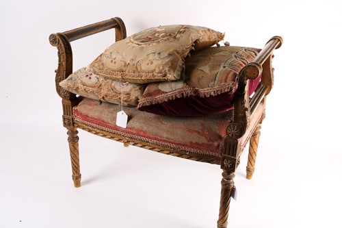 Lot 266 - A Louis XVI style carved wood and gilt gesso...