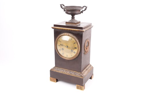 Lot 217 - An early 19th century bronzed brass clock of...