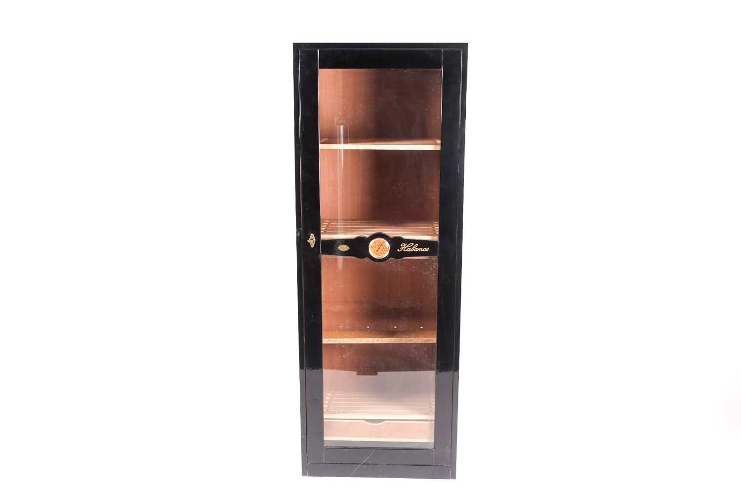 Lot 110 - A large freestanding cigar humidor / cabinet,...