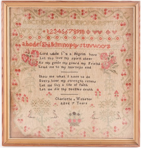 Lot 267 - A 19th-century child's needlework sampler, by '...