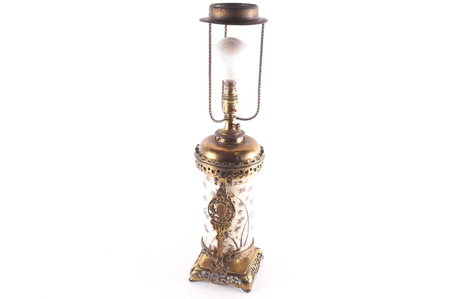 Lot 527 - A Zsolnay aesthetic period lamp, late 19th...