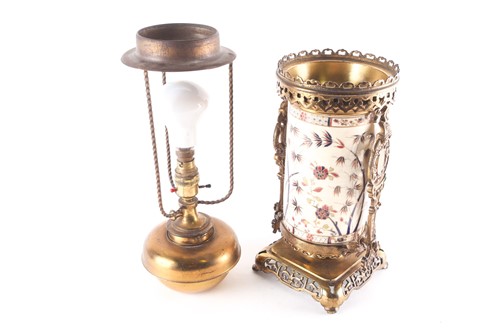 Lot 527 - A Zsolnay aesthetic period lamp, late 19th...