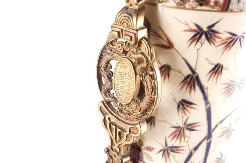 Lot 527 - A Zsolnay aesthetic period lamp, late 19th...