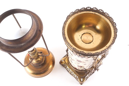 Lot 527 - A Zsolnay aesthetic period lamp, late 19th...