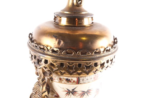 Lot 527 - A Zsolnay aesthetic period lamp, late 19th...