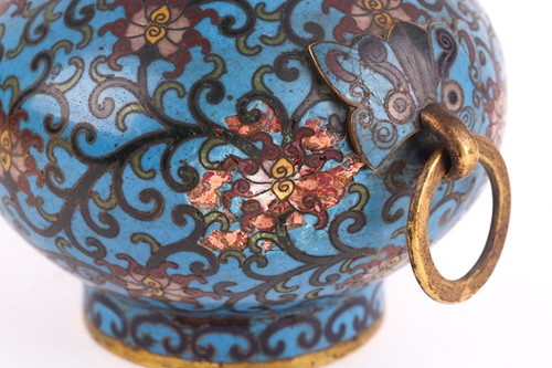 Lot 157 - For the scholars desk, a Chinese cloisonne...