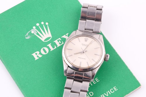 Lot 738 - A Rolex Oyster Precision stainless steel watch,...