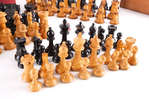 Lot 290 - A Jaques Staunton boxwood and ebony chess set,...
