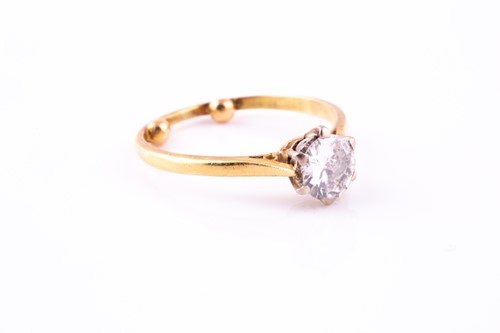Lot 99 - A single-stone diamond ring, the round...