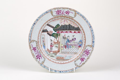Lot 116 - A Chinese famille rose plate, Qing, painted...